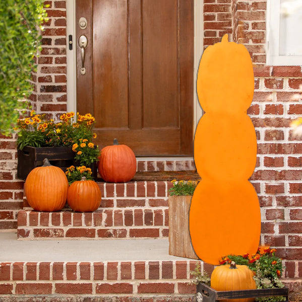 47" Tall Stacked Pumpkins