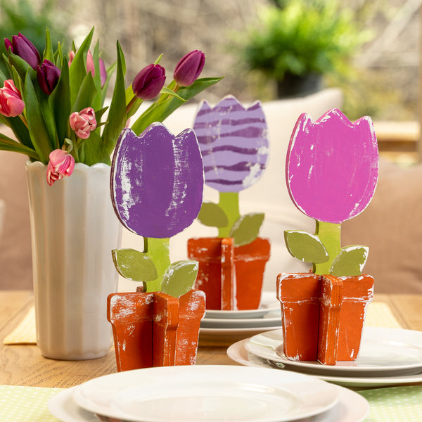 Slotted Tulips - Set of 3