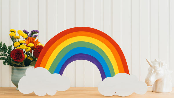 Rainbow Plaque w/clouds