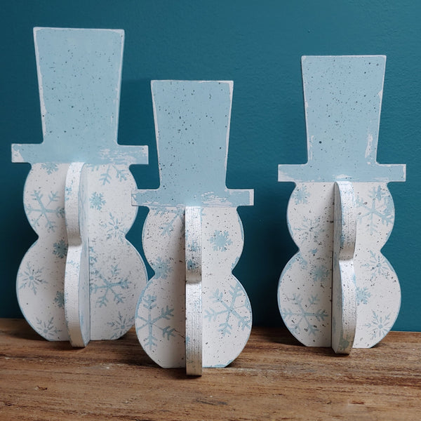 Slotted Snowman - Set of 3