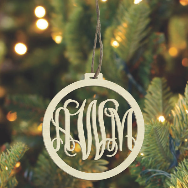 Laser Ornament - 3 Letter Monogram