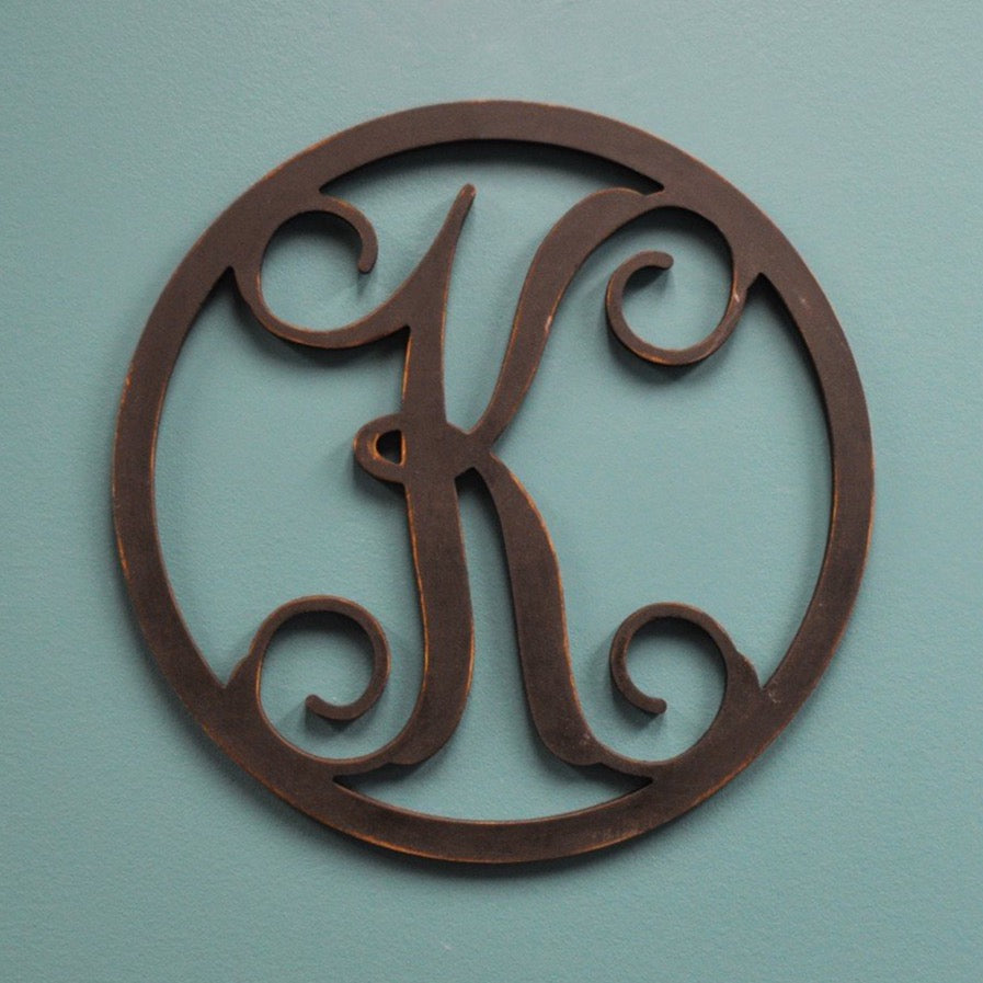  22 Circle Vine Unfinished Wood Letter Monogram A (Sizes  12-30)