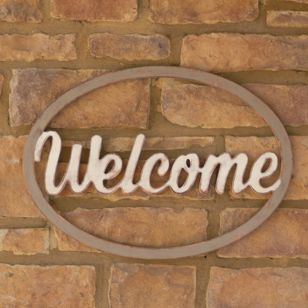 Welcome Sign Oval Plaque