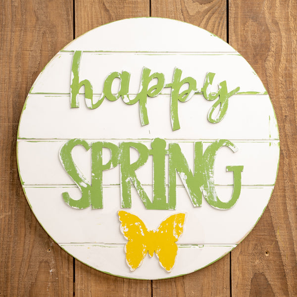 Laser Cut "Happy Spring" with Butterfly