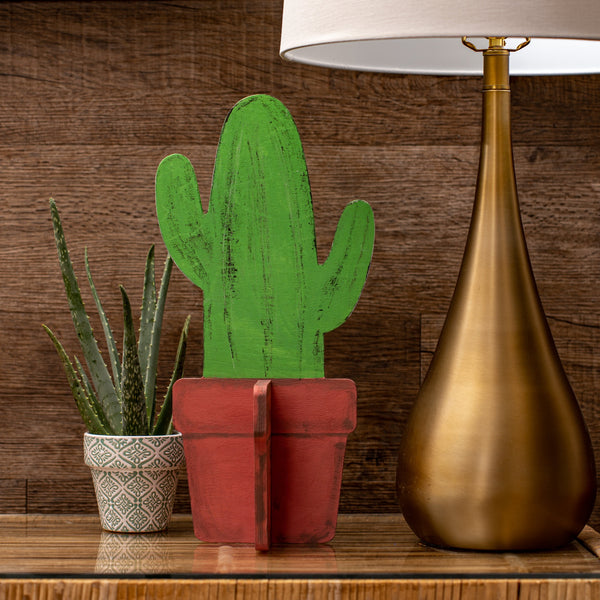17 in. Unfinished Slotted Wooden Cactus