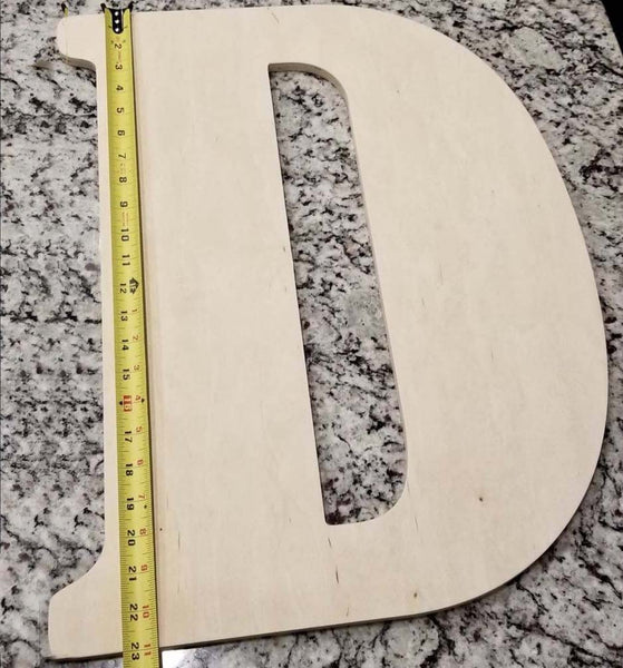 Vintage Unfinished Wood Letters - 23" Tall