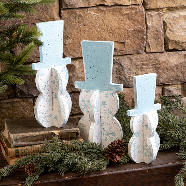 Slotted Snowman - Set of 3
