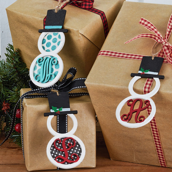 Laser Ornament - Snowman Vine