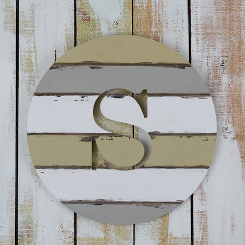 18.5" Routed Circle Monogram Canvas